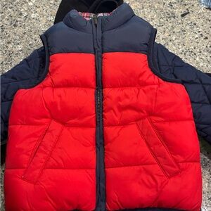 Janie and Jack Red and Navy Puffer Vest